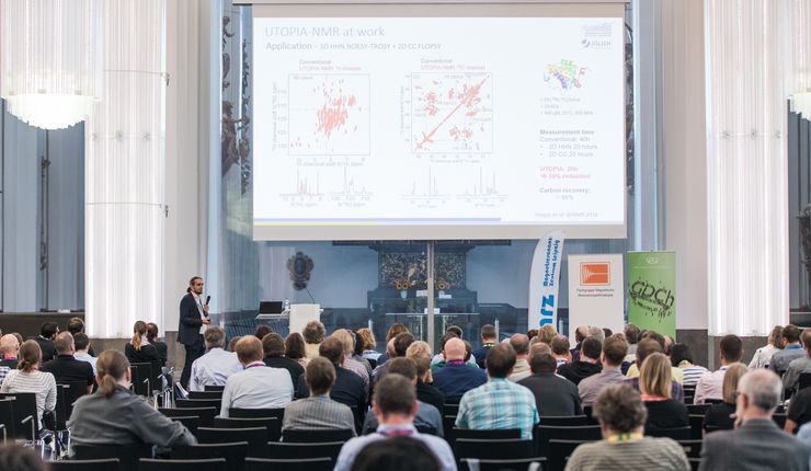 Researchers listening to a presentation in Paulinum - Assembly Hall and University Church of St. Paul, Leipzig University, during the annual meeting of German Chemical Society GDCh, September 2018 