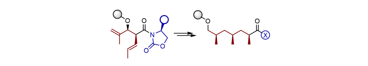 enlarge the image: The natural products were obtained as single stereoisomers based on common optically active building block containing three stereo centres highlighted in blue