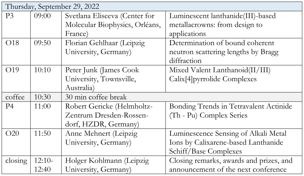 enlarge the image: This figure shows the conference program on thursday.