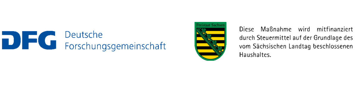 Logos der Projektförderer (DFG und Land Sachsen)